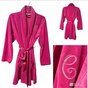 Victoria’s Secret velvet and satin robe with C initial